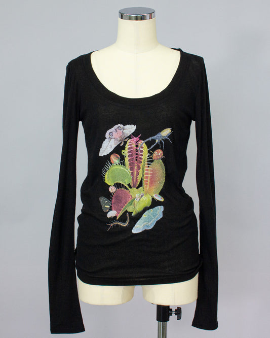 Venus Fly Long Tshirts BLACK