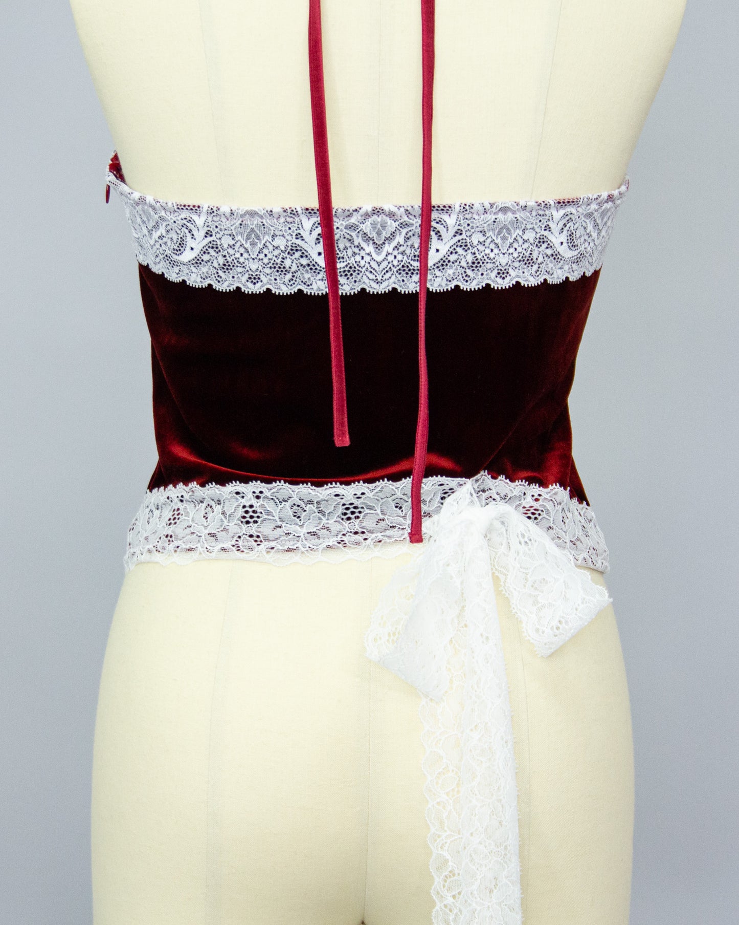 Velour Bustier RED×WHITE
