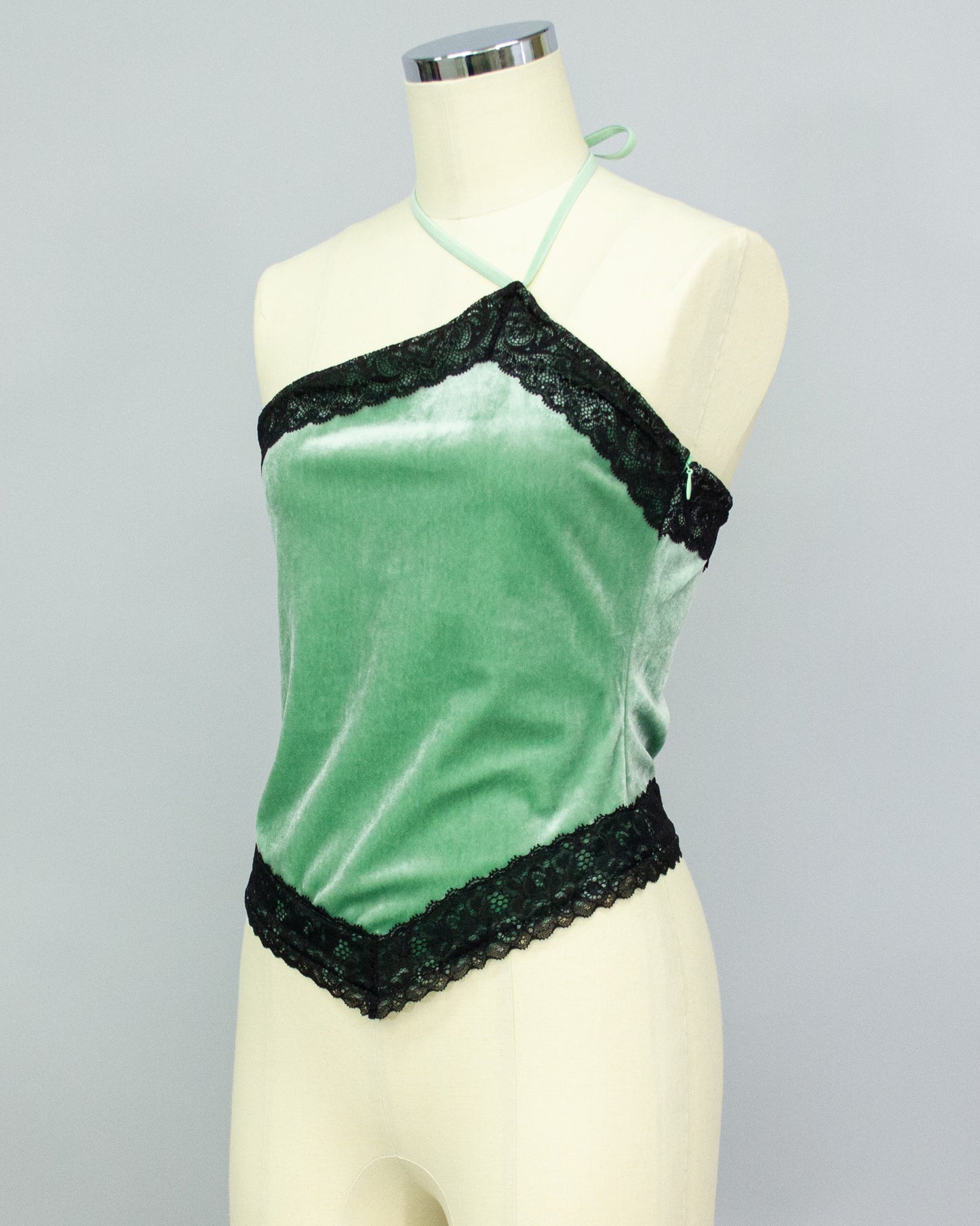 Velour Bustier Light GREEN×BLACK