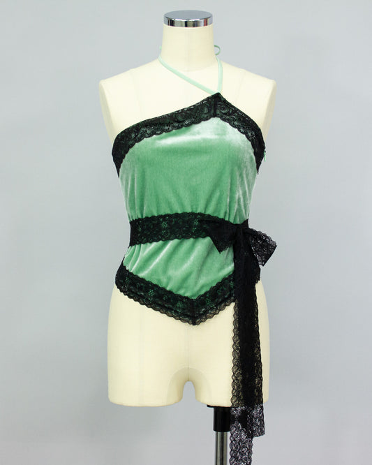 Velour Bustier Light GREEN×BLACK