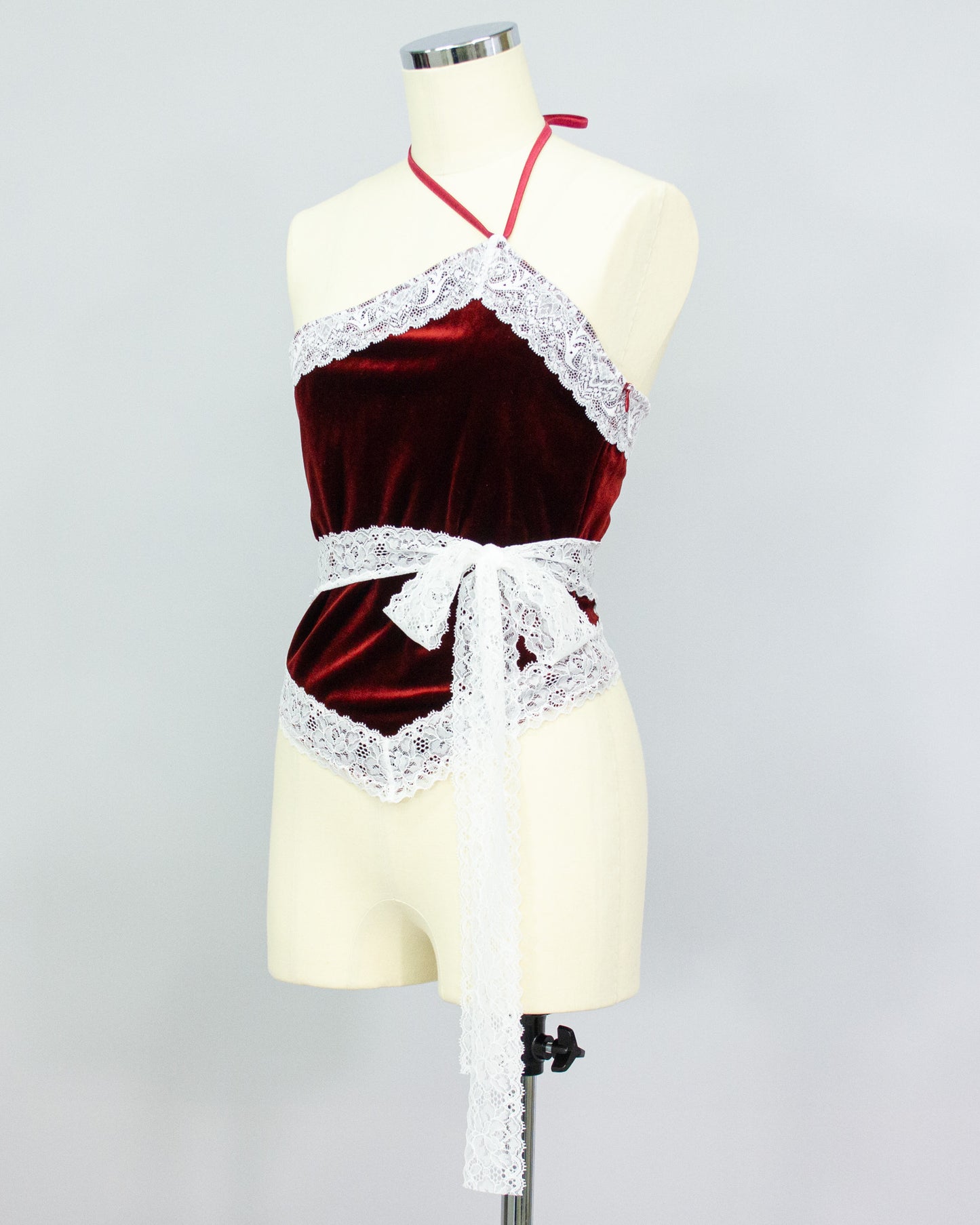 Velour Bustier RED×WHITE